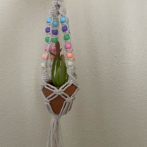 Macrame plant hanger for car review mirror